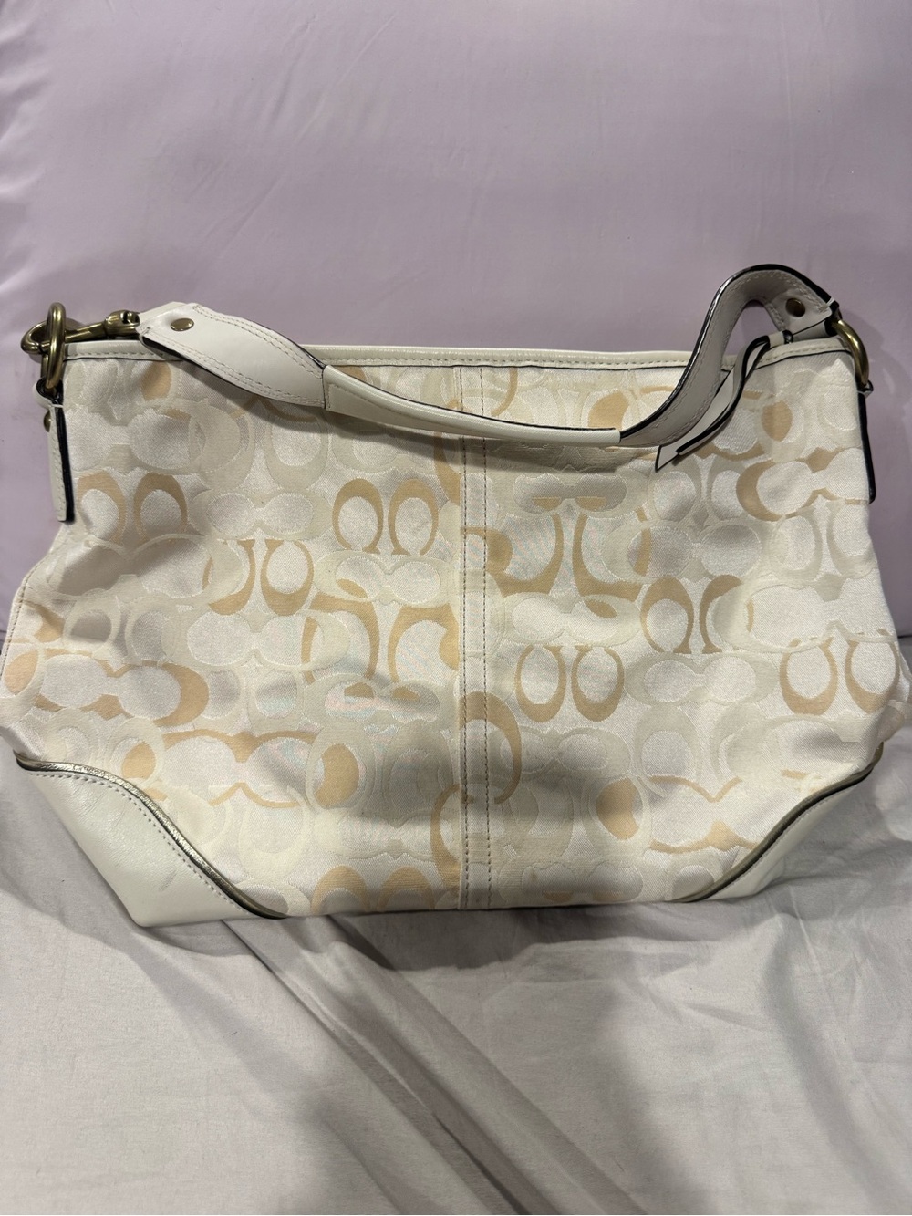 Coach Sarah Optic Logo - white cream tan